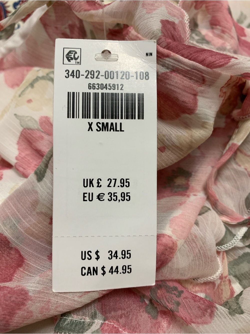Hollister Pink Floral Chiffon Ruffle Tie-Front Blouse - Picture 6 of 6